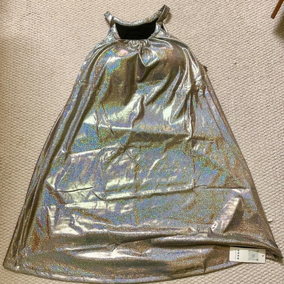 ANYFITTING Women's Built in Bra Sparkly Sequin Holiday Mini Short Dress Halter - Picture 5 of 5